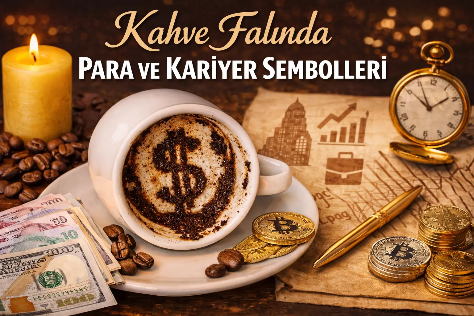 Money & Career Symbols in Coffee Fortune: Signs of Material Abundance
