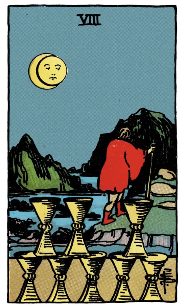Kupa Sekizlisi Tarot Kartı