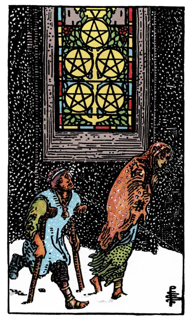 Pentakl Beşlisi Tarot Kartı