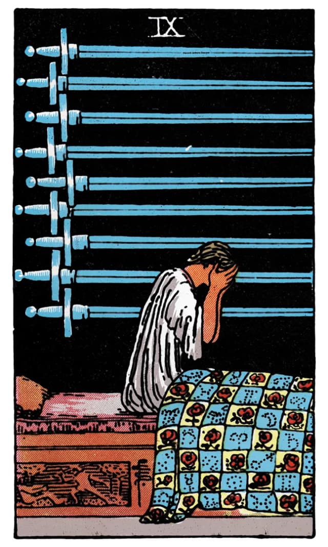 Kılıç Dokuzlusu Tarot Kartı