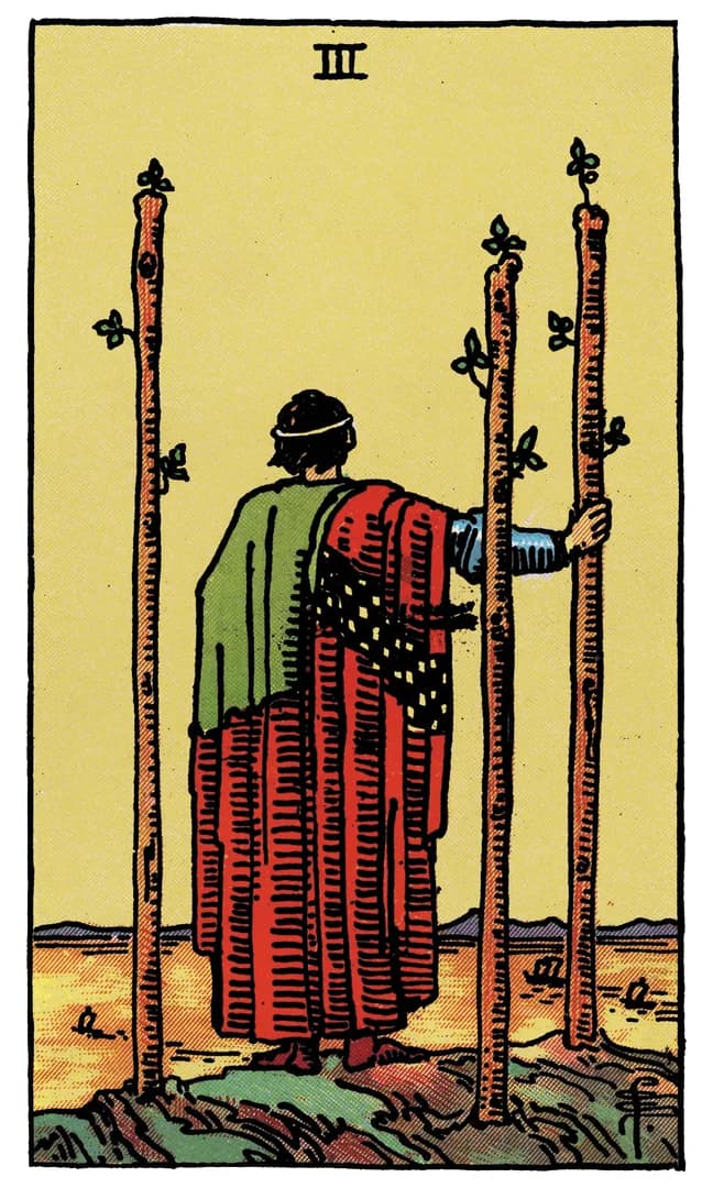 Asa Üçlüsü tarot kartı (düz)